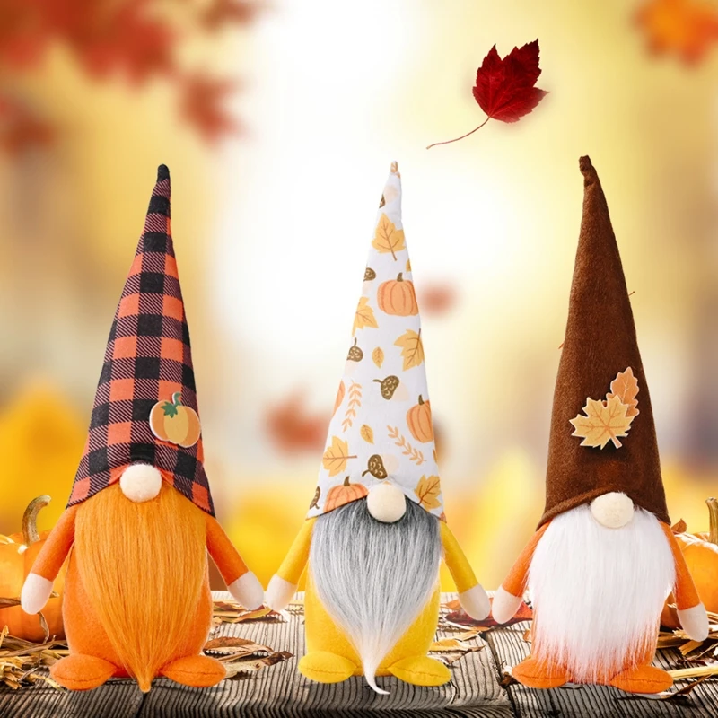 

3 шт. осенний гном благодарение осень шведский скандинавский томте ниссе эльф карликовый фермерский стиль