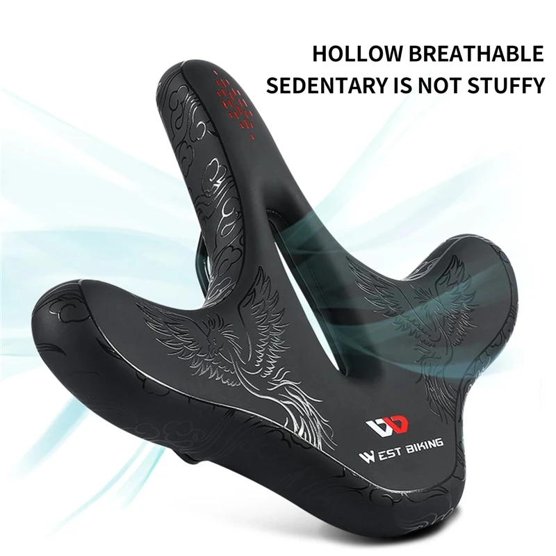 

WEST BIKING Bicycle Saddle Breathable Shockproof Cycling Seat Widen Ergonomic Comfortable Cushion Pad MTB Saddle Bike Accessorie