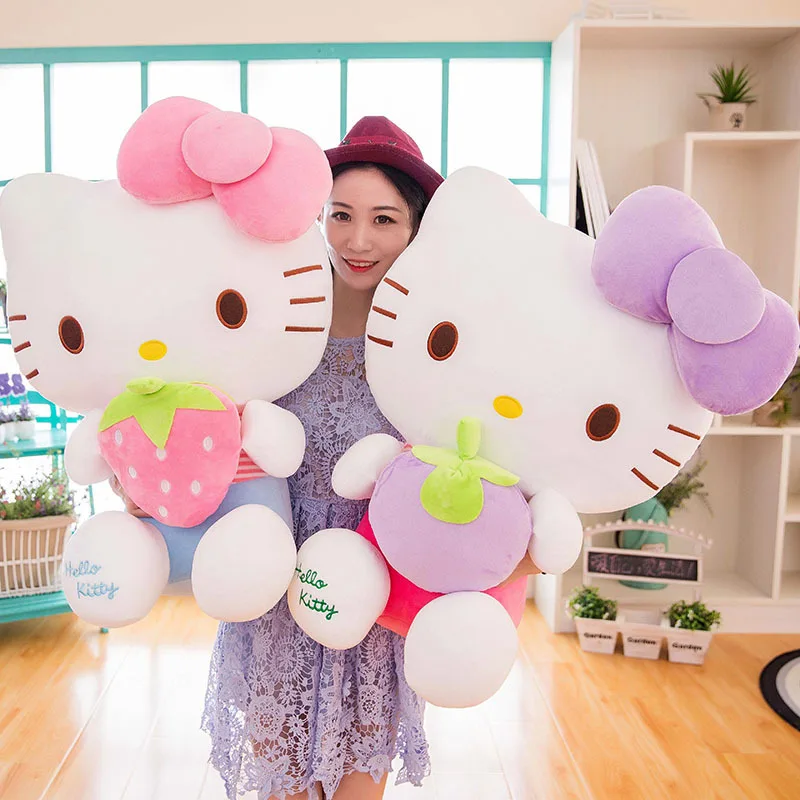 

30-50CM Sanrio Hello Kitty Plush Toys KT Cat Big Soft Stuffed Animal Kawaii Room Decoration Anime Kawaii Gift