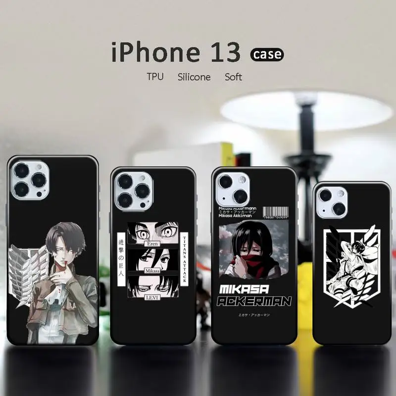 

Hot Anime Attack On Titan Phone Case for iPhone 13 12 11 mini pro XS MAX XR 8 7 6 6S Plus X 5S SE 2020