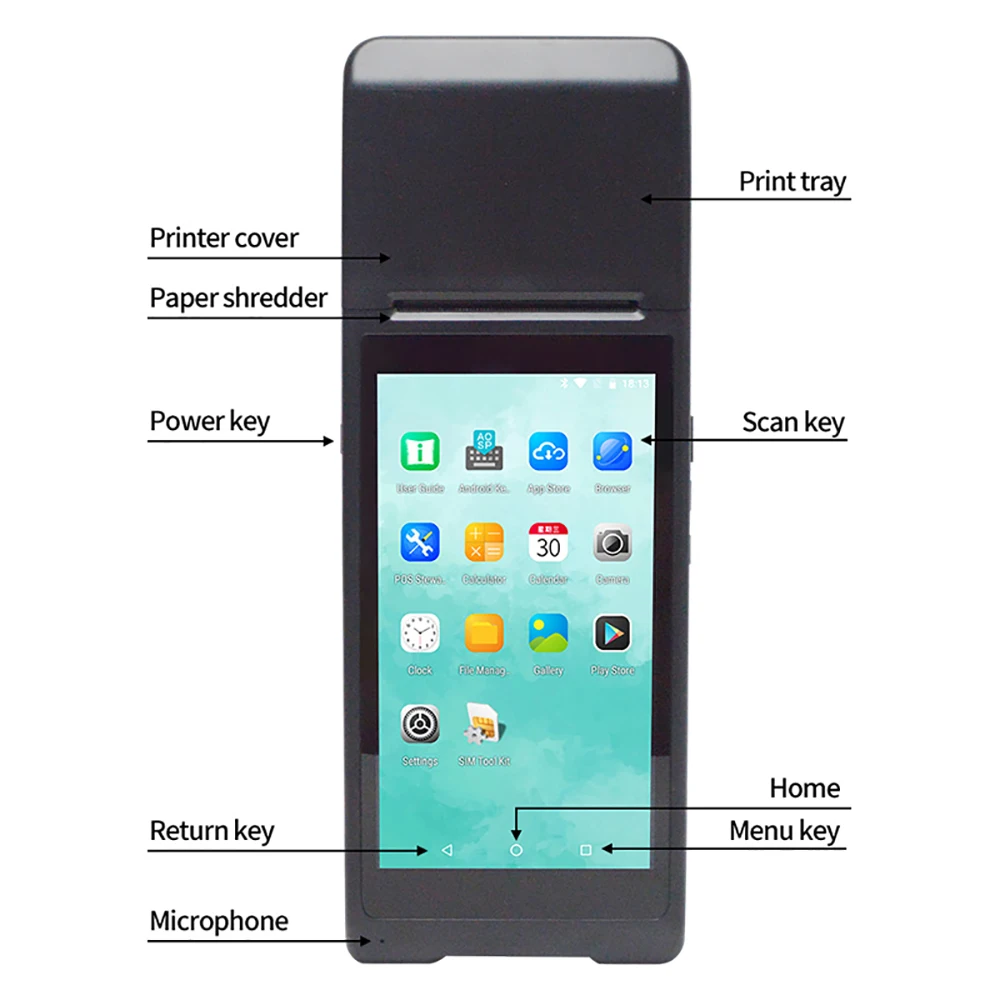 Новинка 3G Android 11 POS PDA терминал 1D сканер считыватель со встроенным термальным