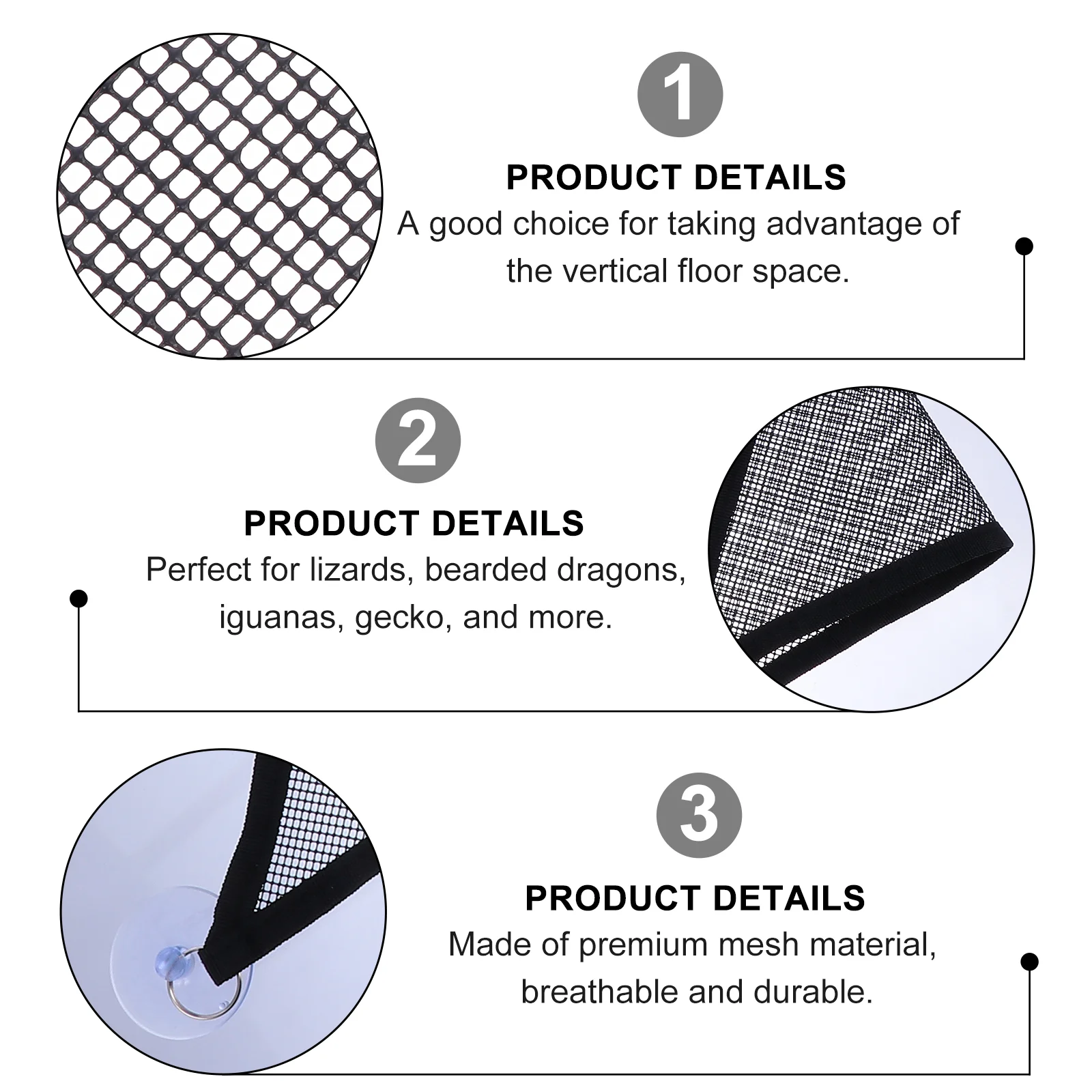 

2pcs Hanging Reptile Pet Hammock Pet Breathable Mesh Hammock Pet Supplies