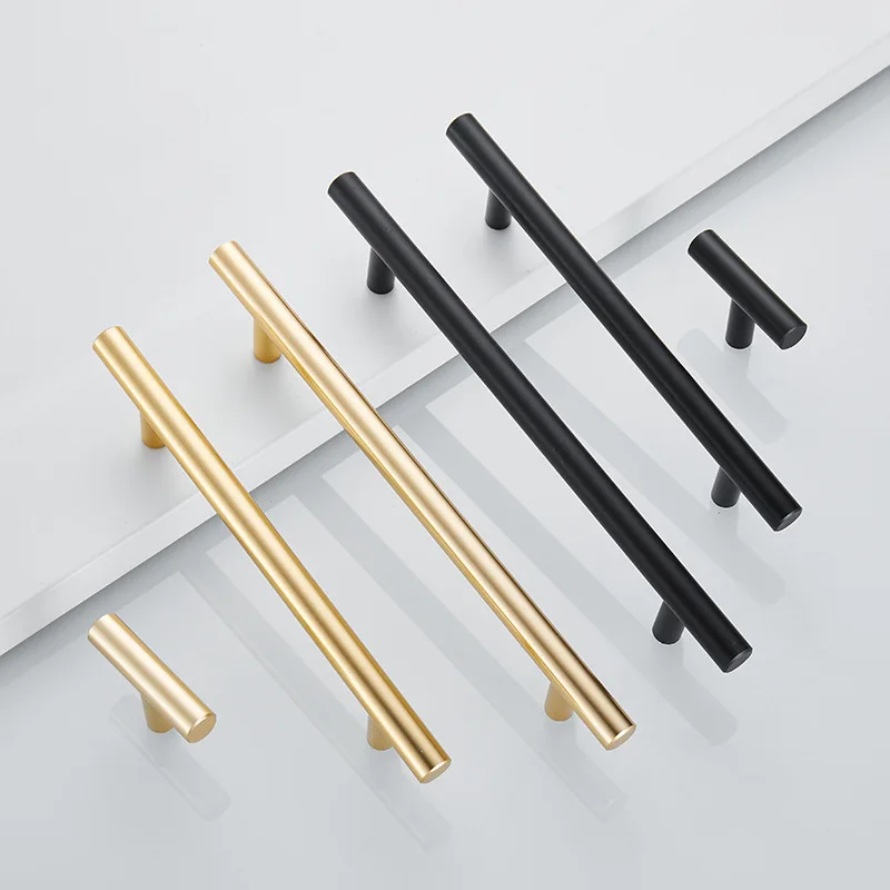 

Black Golden Cupboard Handle Brushed Stainless Steel Kitchen Cabinet Door Knob Furniture Drawer Pull Hardware Pulls Bar Handle