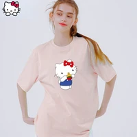sanrio hello kitty short sleeved t shirt female student loose 2022 summer new japanese girl y2k top lolita clothes