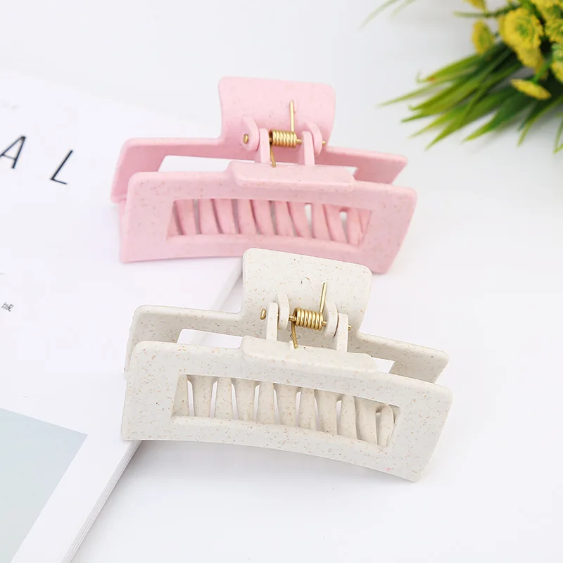 

Заколка-краб для волос женская, пластиковая, прочная, розовая, 8 см