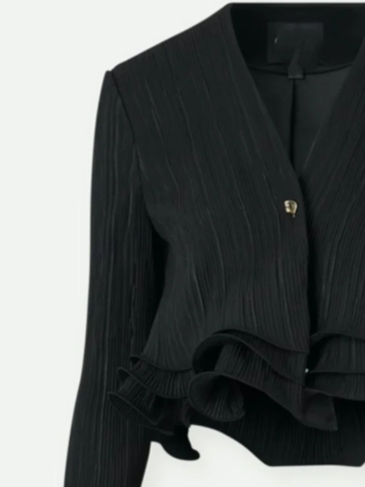 Новая корейская женская рубашка с рюшами темпераментные женские топы v-образным