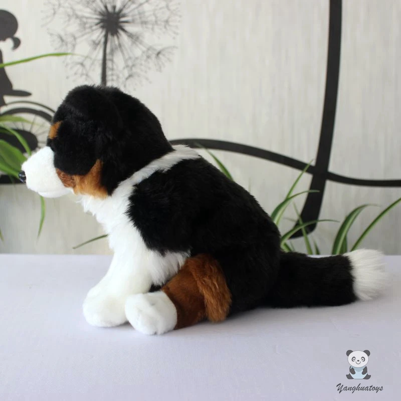 Мягкие игрушки трехцветная кукла бордер колли реальная жизнь плюшевая модель