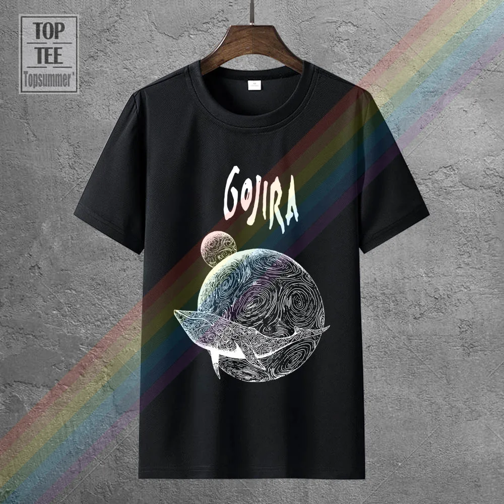 

Top Tee 100% Cotton Humor Men Crewneck Tee Shirts Gojira Flying Whale T-Shirt Large Coat Clothes Tops