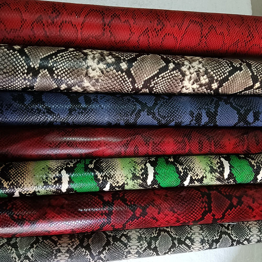 Швейный аксессуар из натуральной кожи со змеиным узором верхний слой воловьей