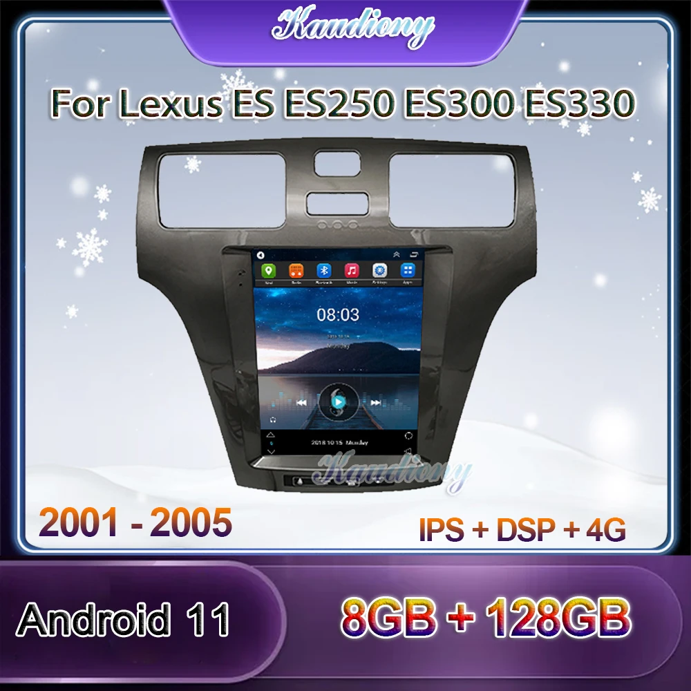 

Kaudiony Tesla Style Android 11 Car Radio For Lexus ES ES250 ES300 ES330 DVD Player Auto GPS Navigation Stereo 4G DSP 2001-2005