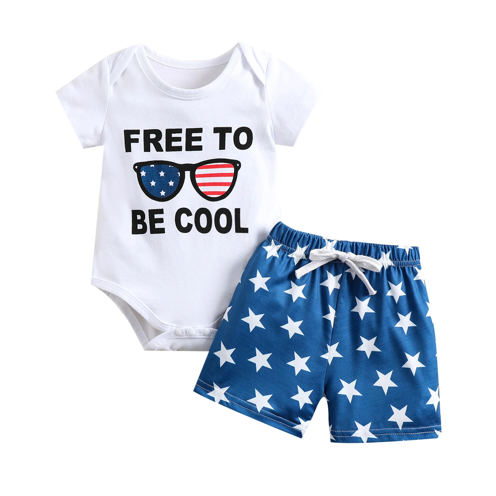 

Комплект одежды Lioraitiin для маленьких мальчиков и девочек 0-24 мес., боди с коротким рукавом, топ и шорты со звездами, 2 предмета, 2022-03-21