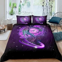 galaxy bedding set dream catcher comforter cover boho theme duvet cover set dragon and feather printed bedding with pillowcases