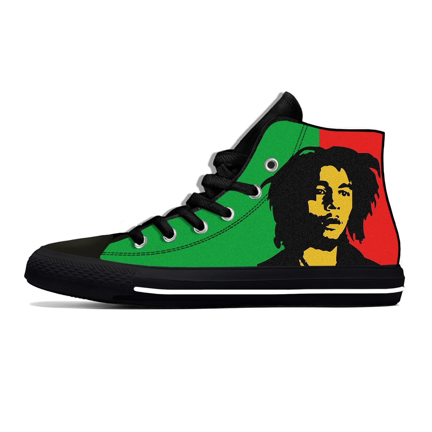 

Hot Music Singer Fashion Casual Cloth Bob Marley Reggae Rasta Rock Shoes Latest High Top Lightweight Men Women Latest Sneakers