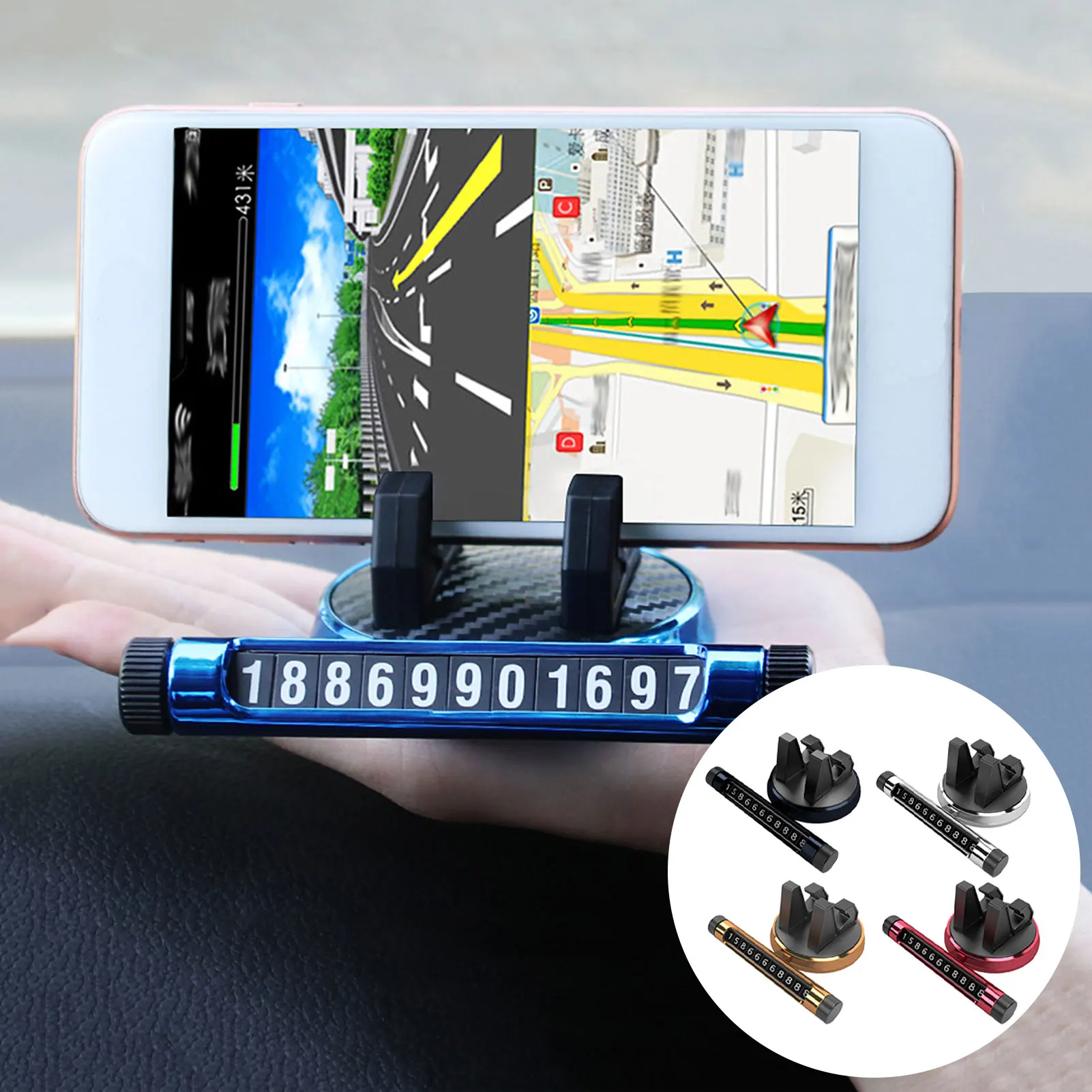 

Car Phone Number Card Car Temporary Parking Card Plate with Rotatable Phone Holder Telephone Number Cards for Car Parking Stop