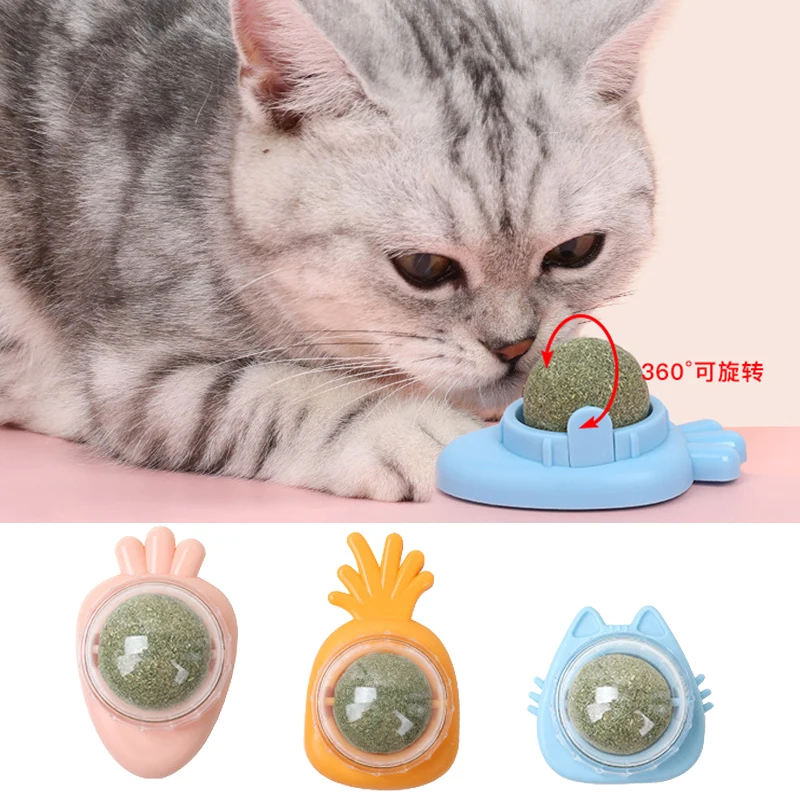 

Rotatable Catnip Molar Stick Natural Safe Catnip Edible Lick Balls Catnip Wall Balls for Cats Teeth Cleaning Pet Treats Supplies