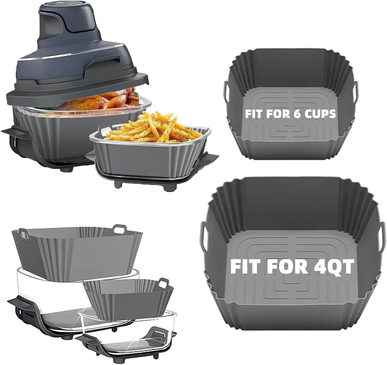 Силиконовые вкладыши для фритюрниц Ninja Crispi 2 шт.