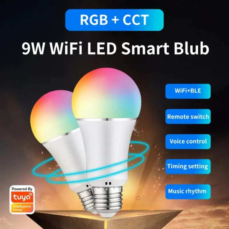 

Умсветильник лампа с Wi-Fi и BLE, 9 Вт, E27, RGBCCT