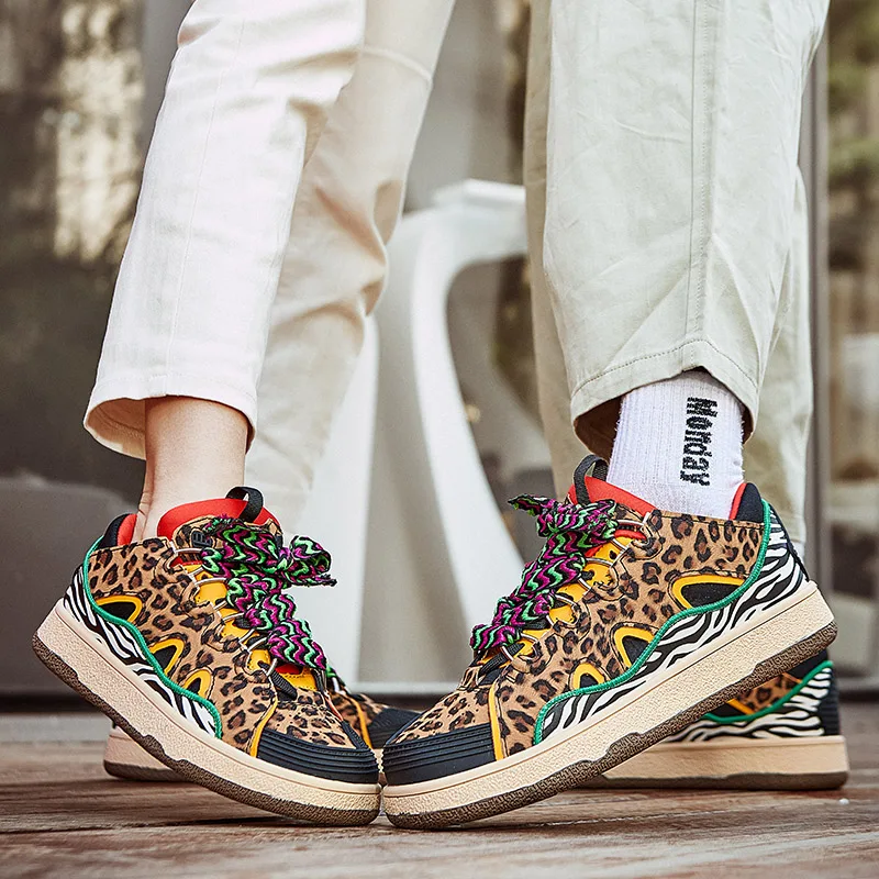 Fashion Leopard Print Designer Shoes Men Women Sneakers High quality Vulcanized Sneakers Man Harajuku Style Low top Men's Shoes