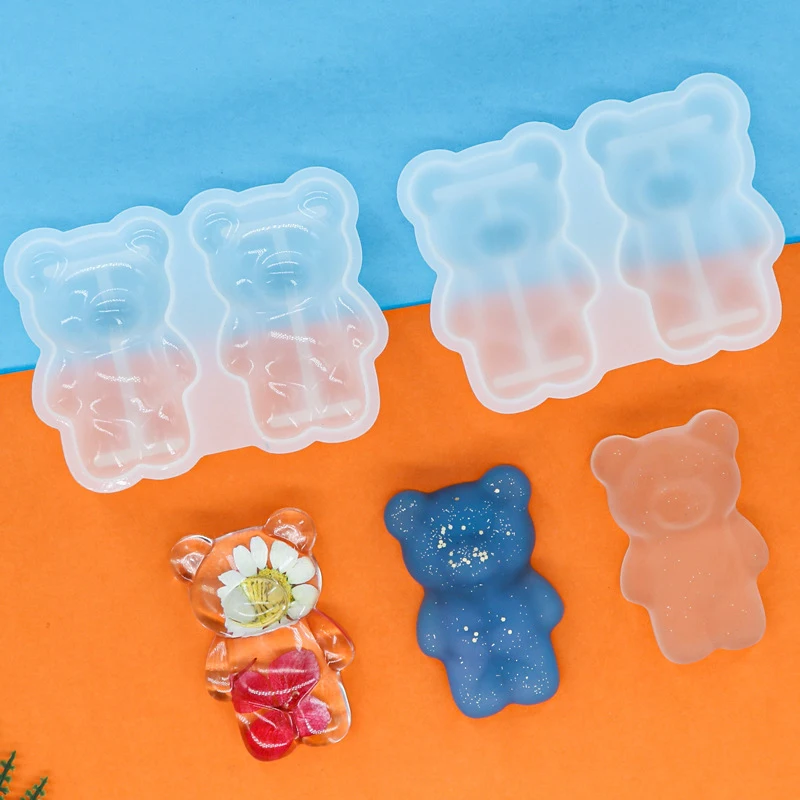 

Crystal Bear Resin Silicone Molds Small Bears Charm Epoxy Mould For Earring Pendant Brooch Keychain Jewelry Making Supplies