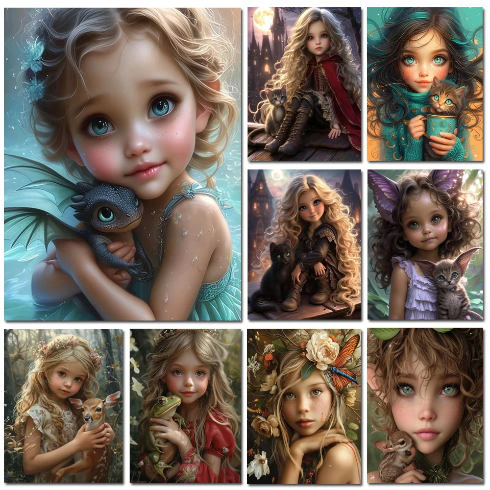 Новые наборы алмазной живописи вышивка крестиком для девочек и драконов детский