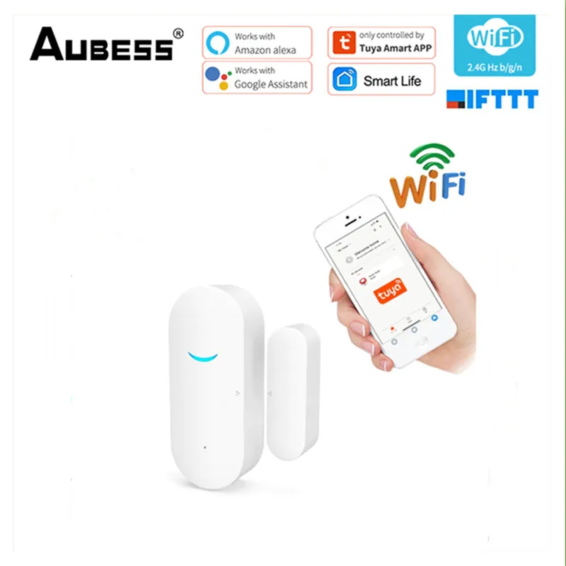 

Tuya App Smart Wi-Fi Door Sensor Door Open Closed Detectors Open/Close Detectors Home Alarm Compatible With Alexa Google Home