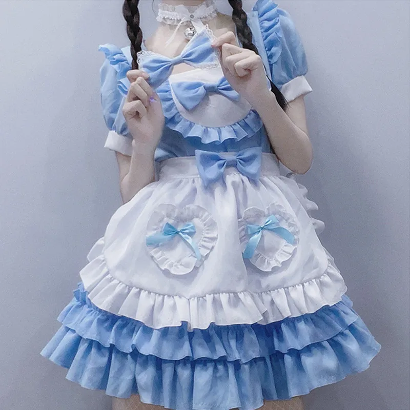 

Summer Cosplay Student Stage Costume Pure Sexy Maid Outfit Cute Lolita Dress