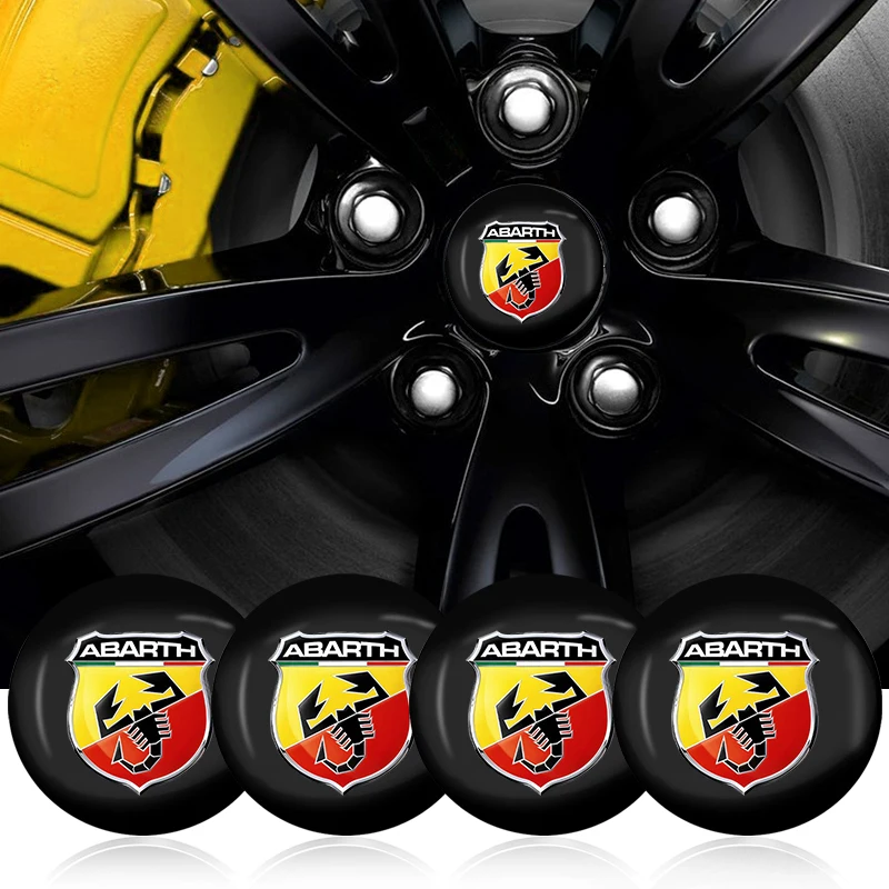 

4PCS 56MM Car Wheel Center Hub Caps Sticker for Abarth 124 125 500 695 5CC TC Car Accessories Decoration