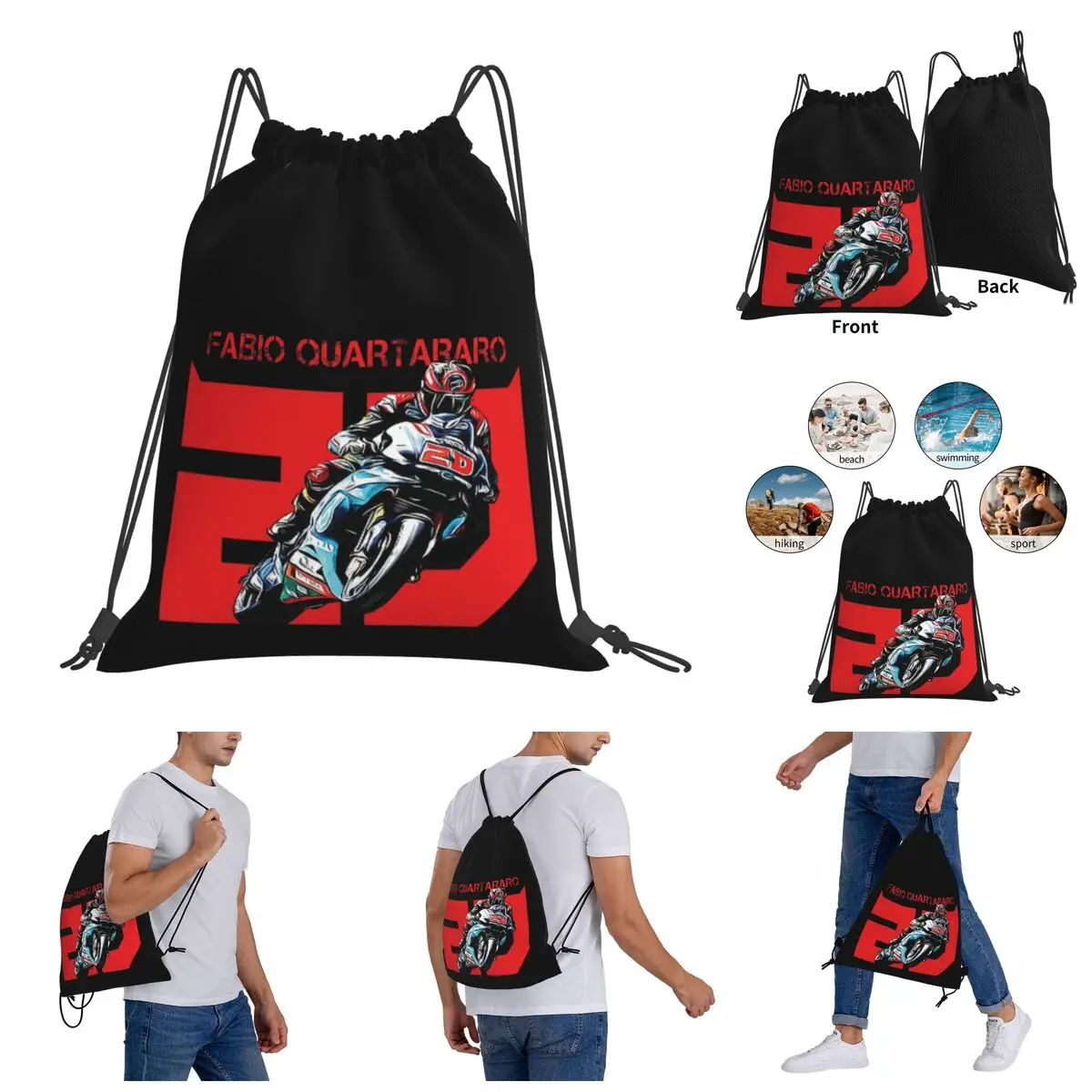 

Drawstring Bags Gym Bag Fabio-Quartararos 3 Backpack Geeky Novelty Drawstring Backpack