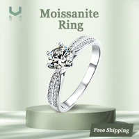 classic star queen 925 sterling silver high clarity d color vvs1 laboratory created original moissanite diamond ring for women