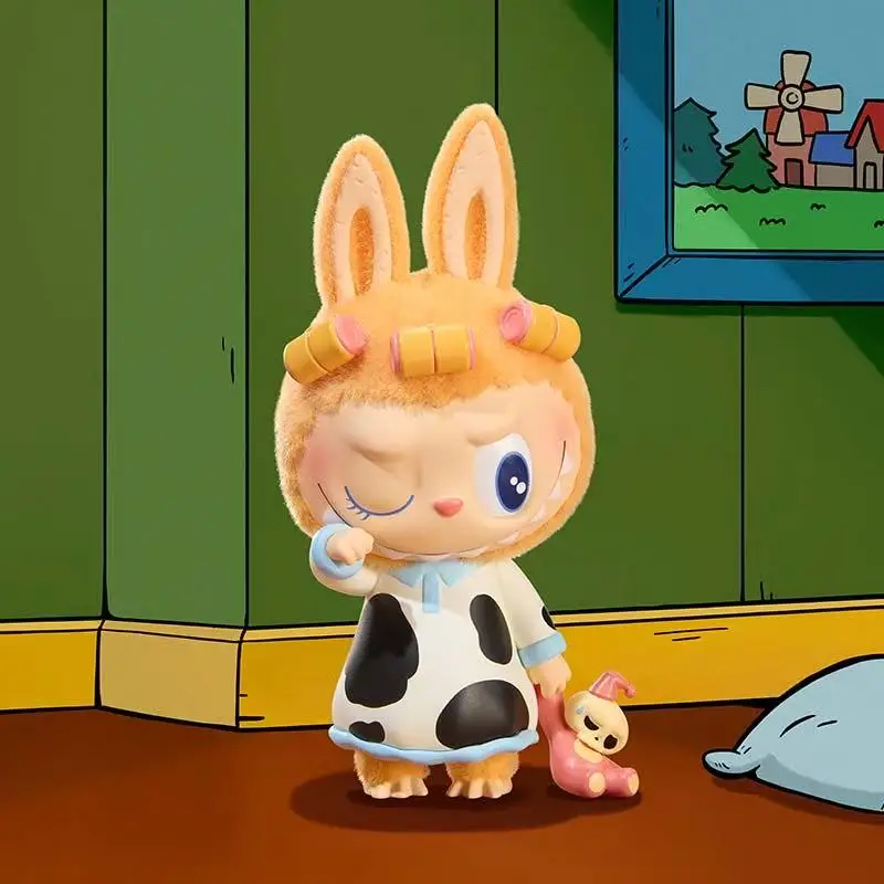 Фото POP MART THE MONSTERS LABUBU 1:00 A.M. Серия Kawaii Аниме Фигурка Кукла Модная игрушка Украшение рабочего стола Модель Mystery Box Подарок №4