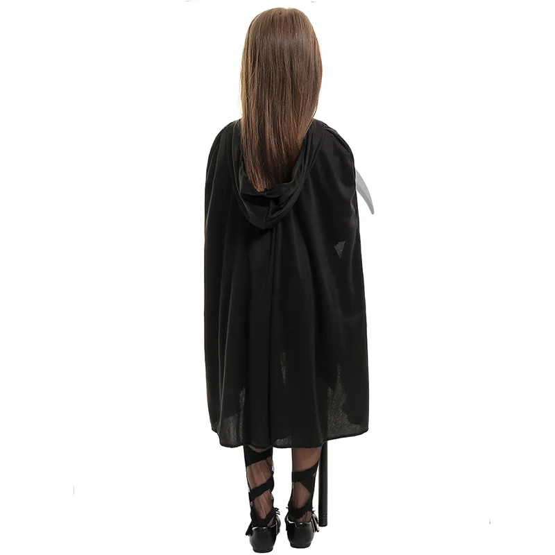 Детский страшный темный мрачный жнец косплей Череп смерть девочка Хэллоуин