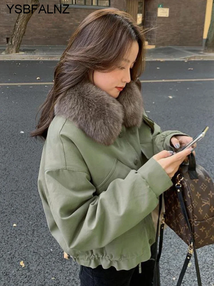 

Новинка Зима 2023, Женское пальто, женская теплая куртка, модная повседневная Толстая свободная однотонная Милая Универсальная съемная куртк...