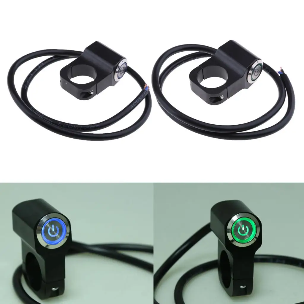 

2x Universal 25mm Motorcycle Handlebar Headlight Switch & Wires