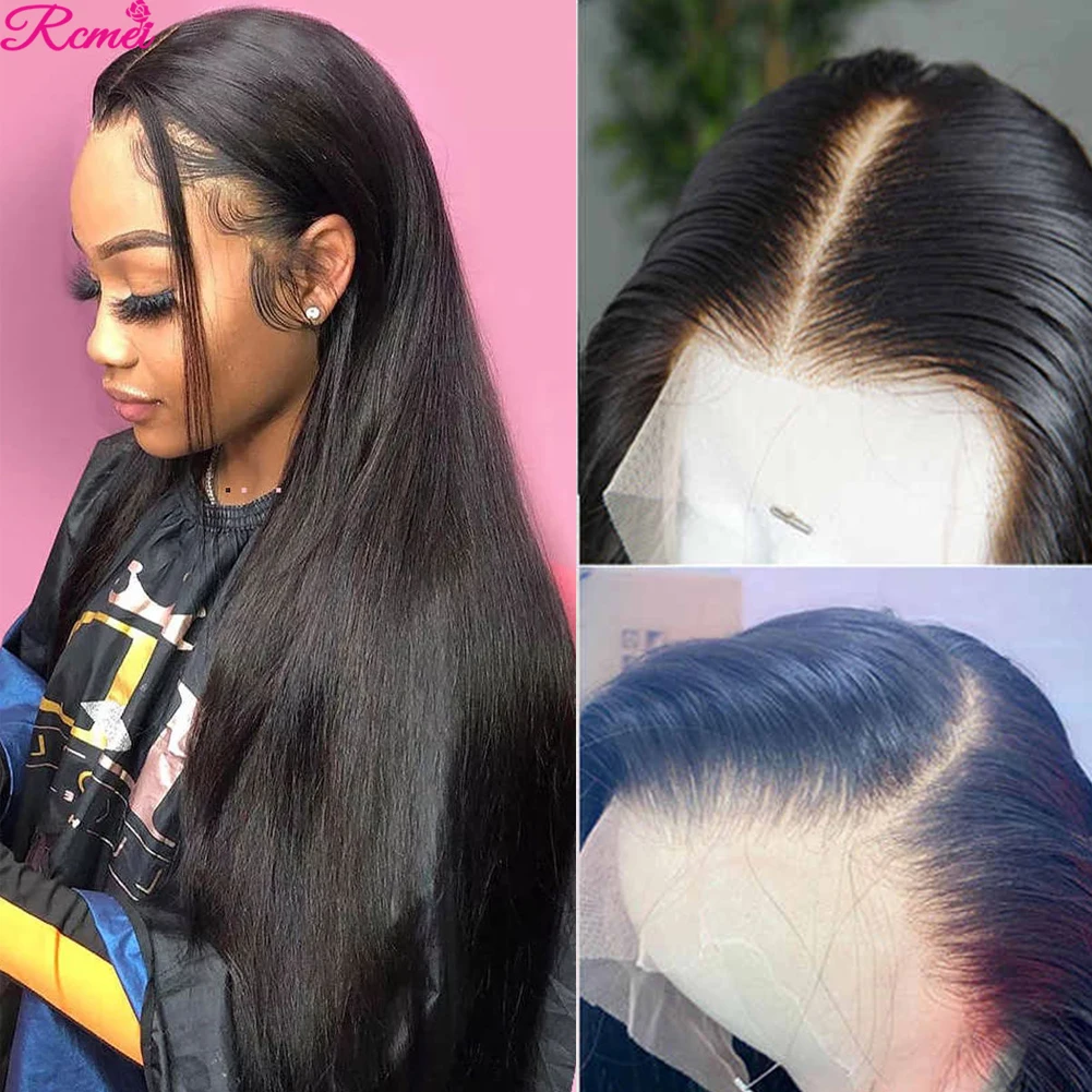 

180% 13x6 34" HD Lace Frontal Wig Straight 13x4 Transparent Lace Front Human Hair Wigs Pre plucked Brazilian 360 With Baby Hair