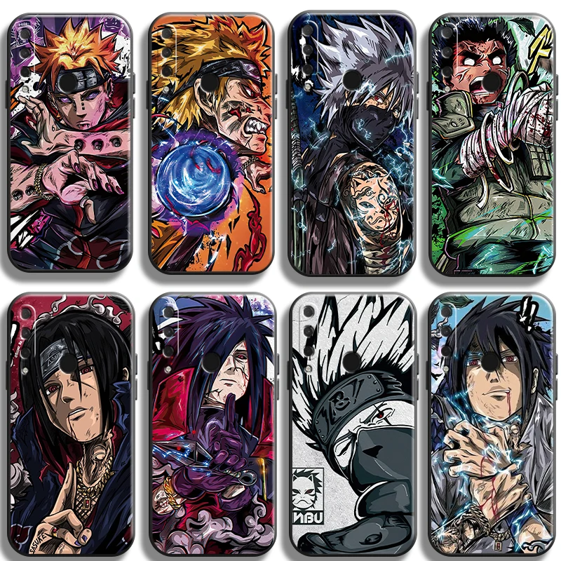 

Чехол для телефона из японского аниме «Наруто» для HUAWEI Honor 8X 9X 9 Lite 10 10X Lite 10i 9A, черный жидкий силиконовый чехол, роскошный Ультратонкий чехол