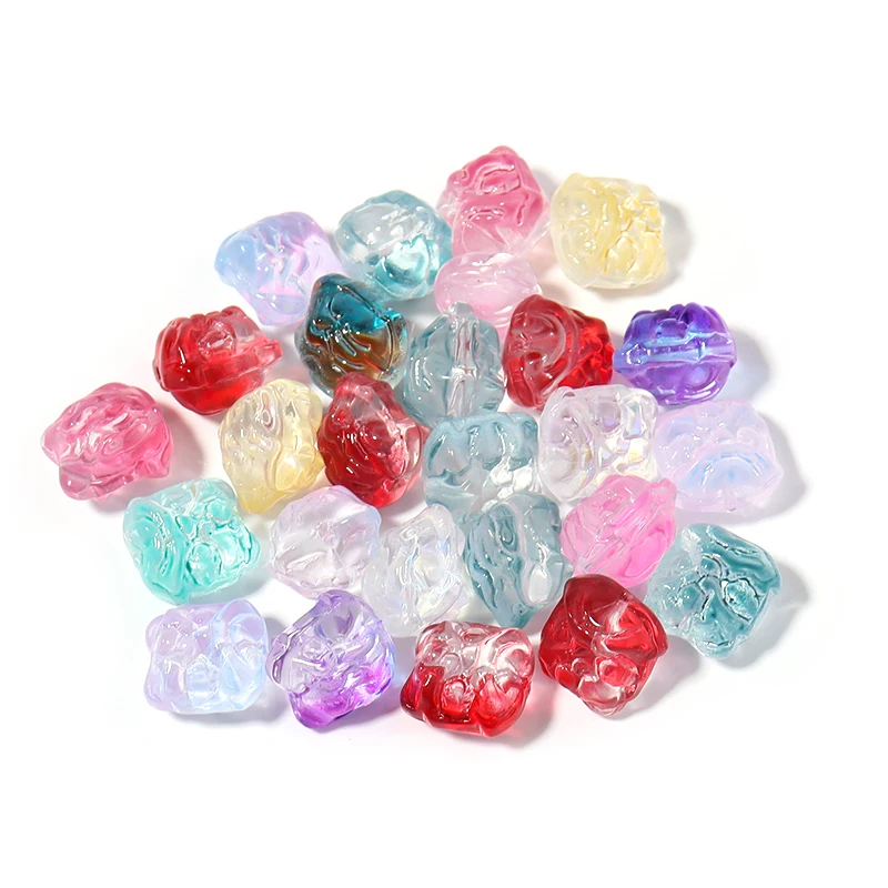 Ful Glaze Beads Aurora Charm Glass Loose Spacer Bead For Neckalce Eearring Hair Ornament  For Jewelry Diy Making