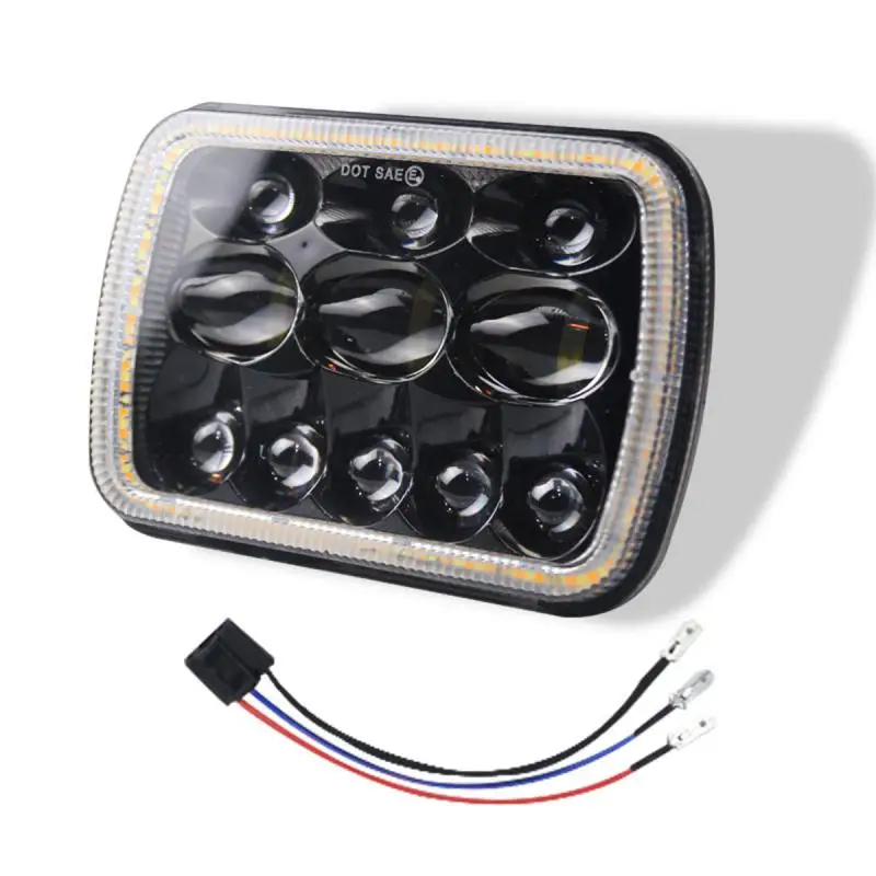 

1PC 7x6" 5x7" LED Headlights Square High Low Beam Fog Driving Light Bumper For Jeep Wrangler YJ Cherokee XJ