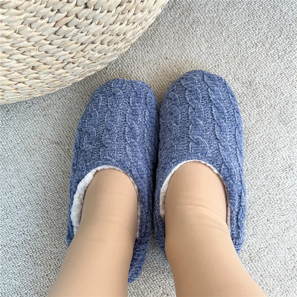 

Fuzzy Slippers Women Winter Warm Soft Contton Plush Non Skid Anti Slip Grip Sole Indoor Home House Fluffy Female Shoes Ladies
