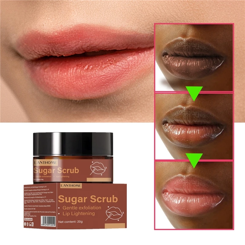 Lip Scrub Sugar Balm Lip Lightening For Dark Lips Bleaching Smokers Remove Dull Lips Brightening Black Lips Exfoliating Scrub