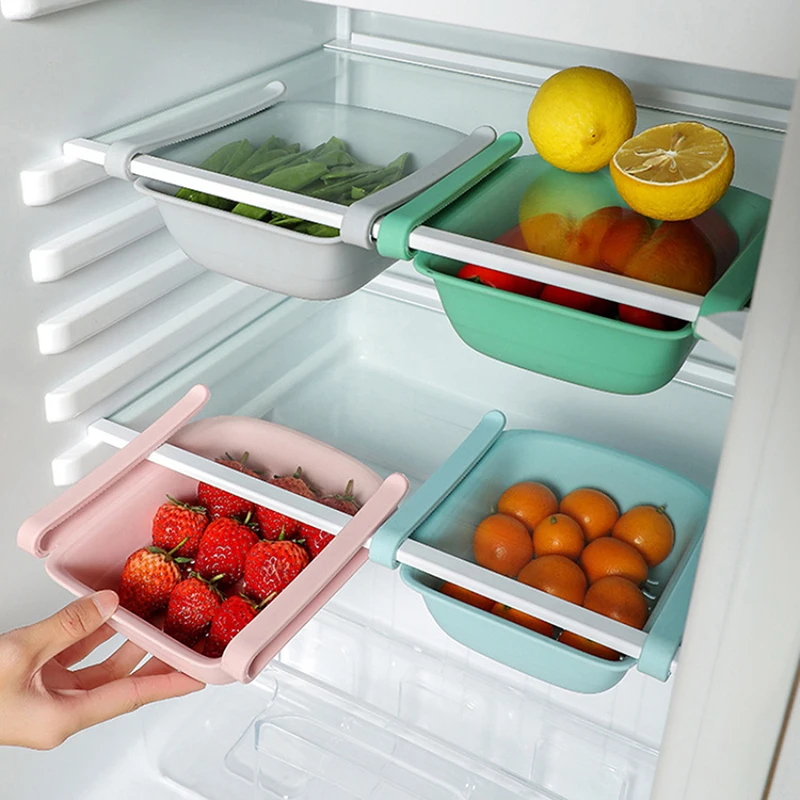 

1PC Kitchen Accessories Storage Container Refrigerator Organizer Pull-out Drawer Plastic Fridge Egg Storage Baskets Home Gadgets