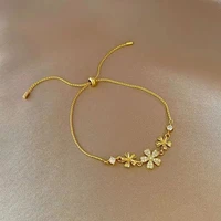 new fashion trend unique design elegant delicate inlaid zircon petal adjustable bracelet womens jewelry party gift wholesale