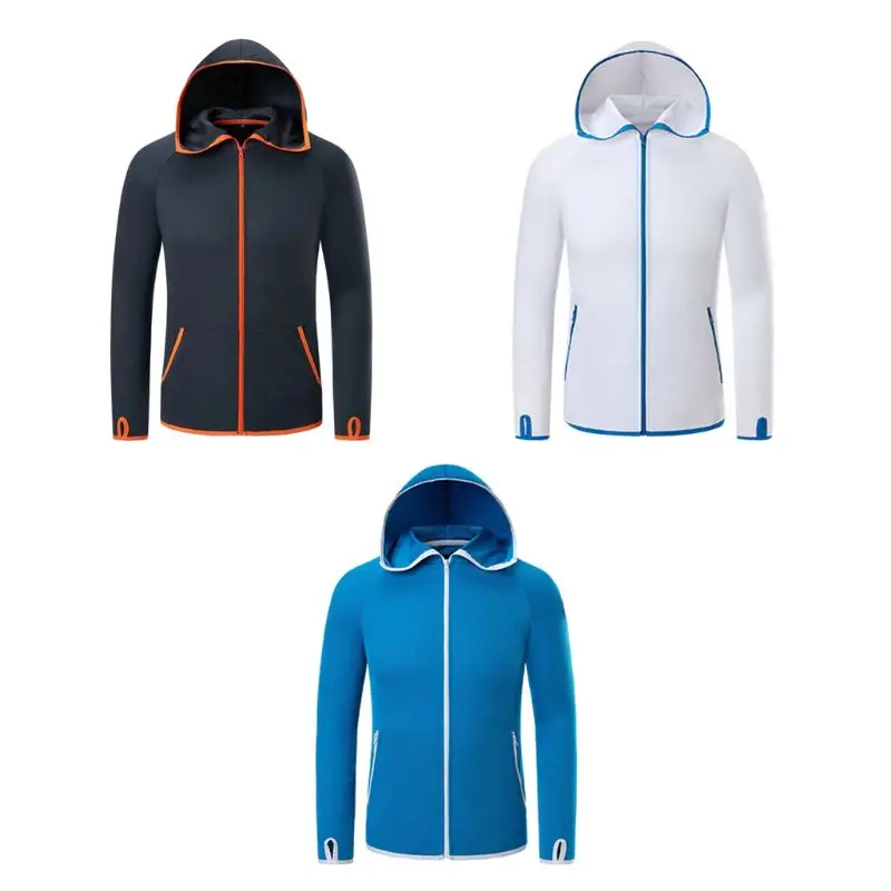 

Men Women Breathable Fishing Clothes Waterproof Long Sleeve Shirts Zipper Hooded Overcoat Jacket Quick Dry Loose Tops