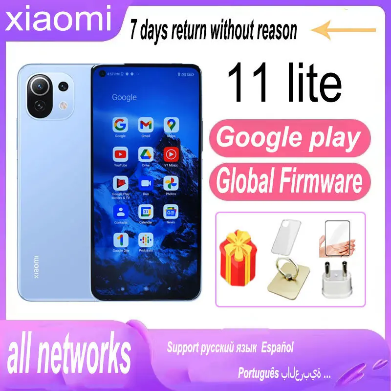 

global version android 5G NFC Xiaomi 11 Lite celular redmi Cellphone Cell Phones