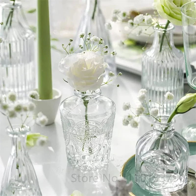 6/8/12 стеклянных бутонов зеркальные прозрачные бутоны вазы оптом маленькие для