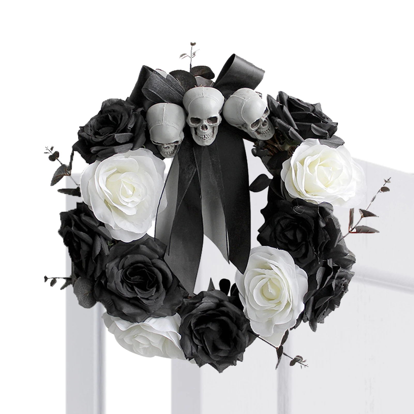 

Artificial Halloween Wreath Artificial Halloween Skull Wreath Scary Wreath For Front Door Window Wall Halloween Party Decoration