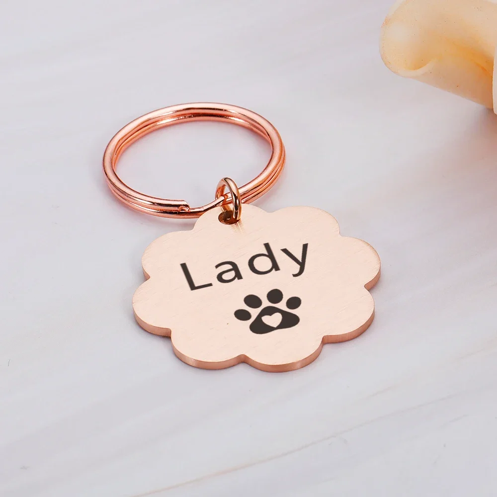 

Personalized Dog ID Tag Anti-lost Flower Pet Name Tags Plates Free Engraving Dogs Cats Kitten ID Tag Collar Nameplate Pendant