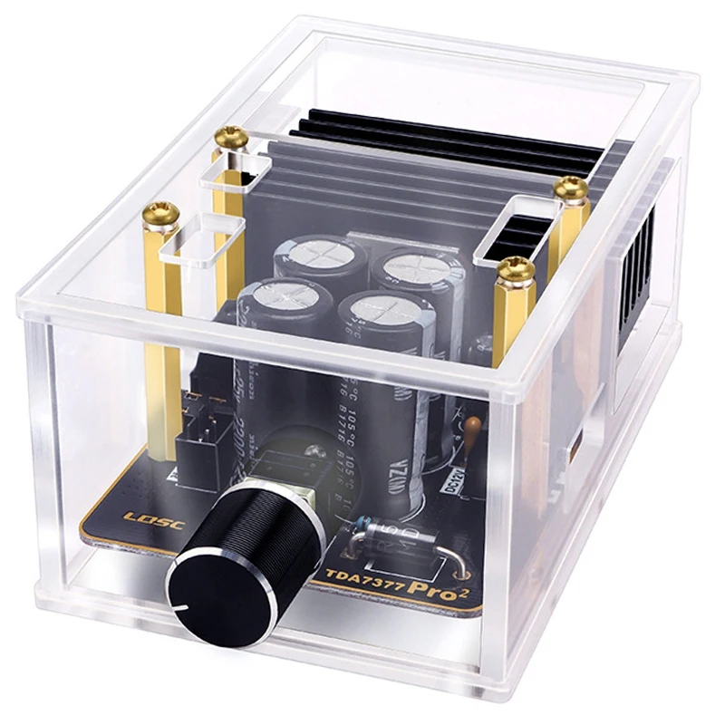 

Цифровой усилитель TDA7377, аудиоплата 2X30W, стереоусилитель класса AB для динамика 4-8 Ом, зеркальная акриловая оболочка