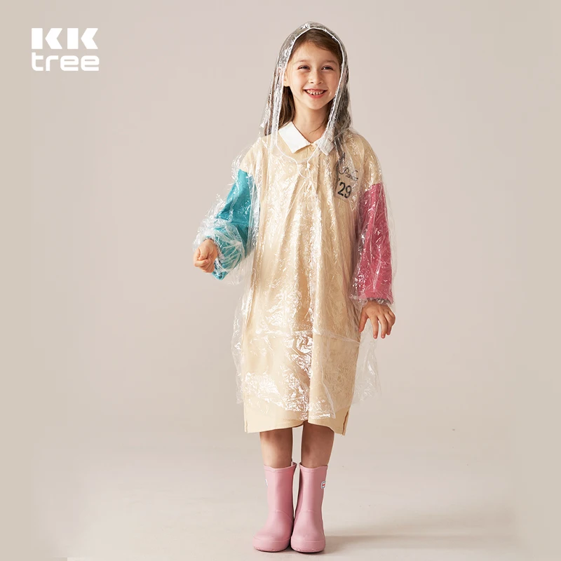 

Kocotree Transparent Raincoat Children's Long Full-body Thickened Compression Adult Raincoat Portable for Girls Boys