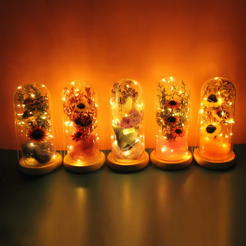 

Artificial flowers Eternal Flowers LED Light Beauty Cover Wedding Home Decor For Birthday Gift