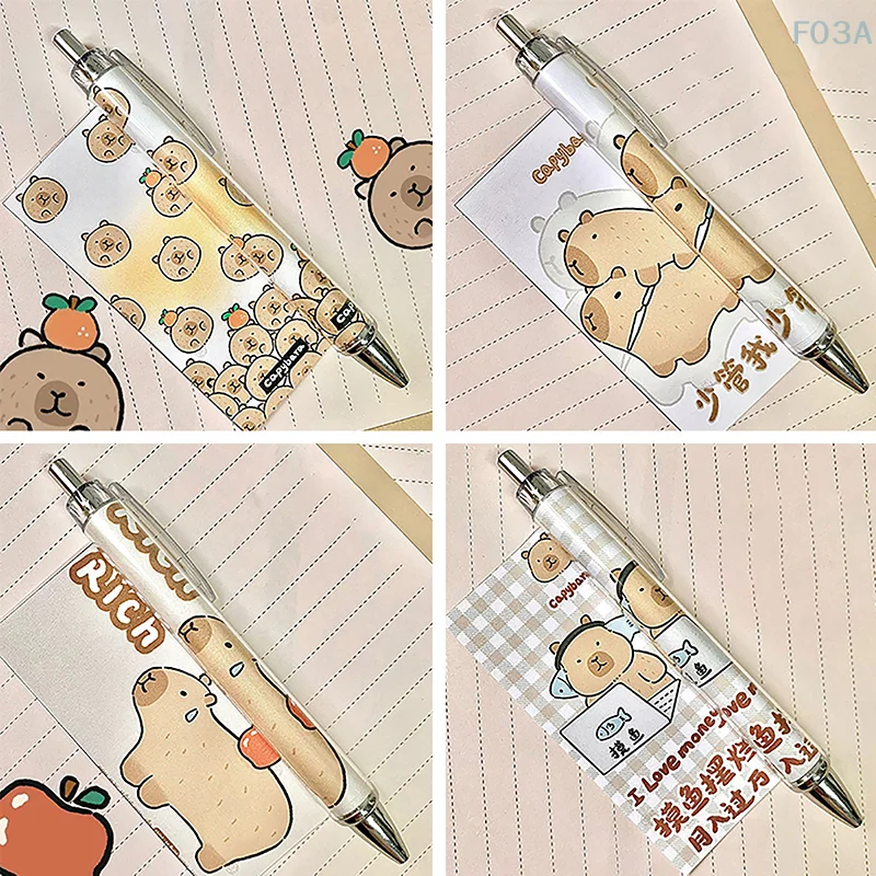 Пресс-ручка Capybara милые гелевые ручки с рисунком рулонной бумаги студенческие 0 5